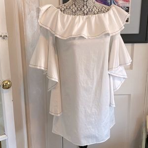 Alexis White off shoulder dress